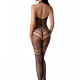 Бодістокінг з плетінням на животику Passion BS100 One Size, black, декоративний шов, з доступом Бодістокінг з плетінням на животику Passion BS100 One Size, black, декоративний шов, з доступом
