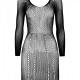 Напівпрозора мінісукня Passion BS101 One Size, black, рукави-мітенки Напівпрозора мінісукня Passion BS101 One Size, black, рукави-мітенки