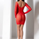 Напівпрозора мінісукня Passion BS101 One Size, red, рукави-мітенки Напівпрозора мінісукня Passion BS101 One Size, red, рукави-мітенки