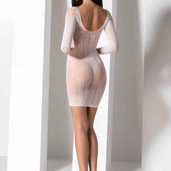 Напівпрозора мінісукня Passion BS101 One Size, white, рукава-мітенки Напівпрозора мінісукня Passion BS101 One Size, white, рукава-мітенки