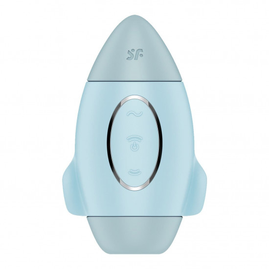 Вакуумний стимулятор з вібрацією Satisfyer Mission Control Blue, 2 незалежні мотори Вакуумний стимулятор з вібрацією Satisfyer Mission Control Blue, 2 незалежні мотори