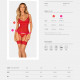 Комплект корсет та стрінги Obsessive Ingridia corset & thong XS/S, червоний Комплект корсет та стрінги Obsessive Ingridia corset & thong XS/S, червоний