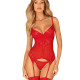 Комплект корсет та стрінги Obsessive Ingridia corset & thong XL/2XL, червоний Комплект корсет та стрінги Obsessive Ingridia corset & thong XL/2XL, червоний