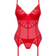 Комплект корсет та стрінги Obsessive Ingridia corset & thong XL/2XL, червоний Комплект корсет та стрінги Obsessive Ingridia corset & thong XL/2XL, червоний