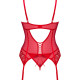 Комплект корсет та стрінги Obsessive Ingridia corset & thong XL/2XL, червоний Комплект корсет та стрінги Obsessive Ingridia corset & thong XL/2XL, червоний