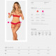 Комплект Obsessive Ingridia 2-pcs crotchless set M/L, червоний, з доступом, відкриті груди Комплект Obsessive Ingridia 2-pcs crotchless set M/L, червоний, з доступом, відкриті груди