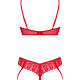 Комплект Obsessive Ingridia 2-pcs crotchless set XL/2XL, червоний, з доступом, відкриті груди Комплект Obsessive Ingridia 2-pcs crotchless set XL/2XL, червоний, з доступом, відкриті груди