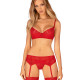 Комплект Obsessive Ingridia 3-pcs set XS/S, червоний, бюстгальтер, стрінги, пояс Комплект Obsessive Ingridia 3-pcs set XS/S, червоний, бюстгальтер, стрінги, пояс