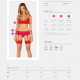 Комплект Obsessive Ingridia 3-pcs set XS/S, червоний, бюстгальтер, стрінги, пояс Комплект Obsessive Ingridia 3-pcs set XS/S, червоний, бюстгальтер, стрінги, пояс