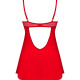 Пеньюар Obsessive Ingridia chemise & thong XS/S, червоний, сорочка, стрінги Пеньюар Obsessive Ingridia chemise & thong XS/S, червоний, сорочка, стрінги