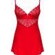 Пеньюар Obsessive Ingridia chemise & thong M/L, червоний, сорочка, стрінги Пеньюар Obsessive Ingridia chemise & thong M/L, червоний, сорочка, стрінги
