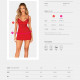 Пеньюар Obsessive Ingridia chemise & thong M/L, червоний, сорочка, стрінги Пеньюар Obsessive Ingridia chemise & thong M/L, червоний, сорочка, стрінги