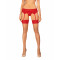 Панчохи Obsessive Ingridia stockings XL/2XL, бежеві з червоною резинкою