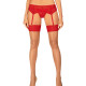 Панчохи Obsessive Ingridia stockings XL/2XL, бежеві з червоною резинкою Панчохи Obsessive Ingridia stockings XL/2XL, бежеві з червоною резинкою