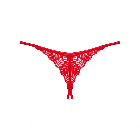 Трусики з доступом Obsessive Ingridia crotchless thong XS/S, червоні Трусики з доступом Obsessive Ingridia crotchless thong XS/S, червоні