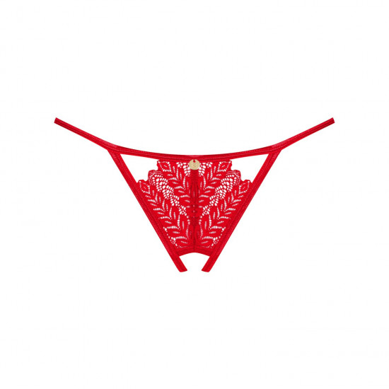 Трусики з доступом Obsessive Ingridia crotchless thong XS/S, червоні Трусики з доступом Obsessive Ingridia crotchless thong XS/S, червоні