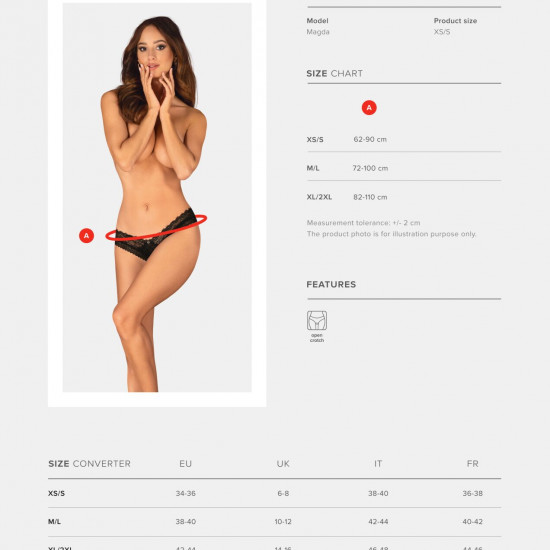 Трусики Obsessive Medilla crotchless thong XS/S Трусики Obsessive Medilla crotchless thong XS/S