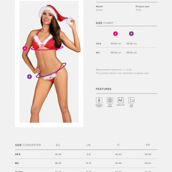 Комплект Obsessive Santastic 3-pcs set S/M Комплект Obsessive Santastic 3-pcs set S/M