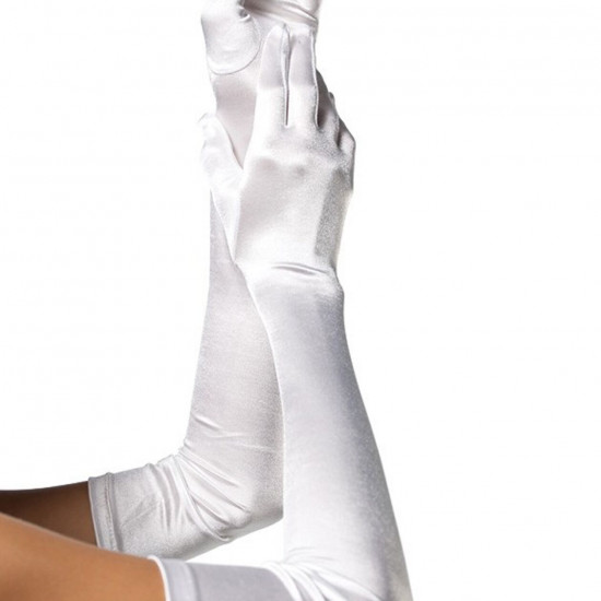 Довгі атласні рукавички Leg Avenue Extra Long Satin Gloves, One Size, білі Довгі атласні рукавички Leg Avenue Extra Long Satin Gloves, One Size, білі