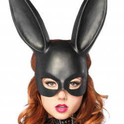 (SALE) Пластикова маска кролика Leg Avenue Masquerade Rabbit Mask, чорна, One Size, на резинці