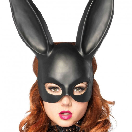 (SALE) Пластикова маска кролика Leg Avenue Masquerade Rabbit Mask, чорна, One Size, на резинці (SALE) Пластикова маска кролика Leg Avenue Masquerade Rabbit Mask, чорна, One Size, на резинці