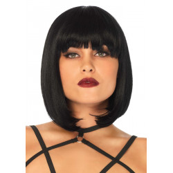 Коротка перука каре з чубчиком Leg Avenue Short natural bob wig, чорна