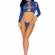 Комплект Leg Avenue Long sleeve crop top & string Royal Blue One Size, топ, стрінги Комплект Leg Avenue Long sleeve crop top & string Royal Blue One Size, топ, стрінги