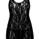 Сорочка бебі-дол Leg Avenue Rose Lace Flair Chemise Black, One Size Сорочка бебі-дол Leg Avenue Rose Lace Flair Chemise Black, One Size