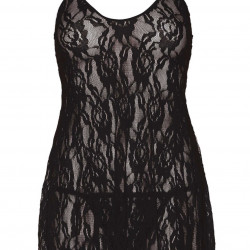 Сорочка бебі-дол Leg Avenue Rose Lace Flair Chemise Black, Queen Size