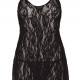 Сорочка бебі-дол Leg Avenue Rose Lace Flair Chemise Black, Queen Size Сорочка бебі-дол Leg Avenue Rose Lace Flair Chemise Black, Queen Size