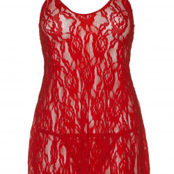 Сорочка бебі-дол Leg Avenue Rose Lace Flair Chemise Red, Queen Size