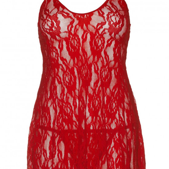 Сорочка бебі-дол Leg Avenue Rose Lace Flair Chemise Red, Queen Size Сорочка бебі-дол Leg Avenue Rose Lace Flair Chemise Red, Queen Size