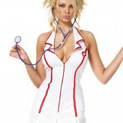 ​​Еротичний костюм медсестри Leg Avenue Head Nurse S/M, сукня, аксесуар на голову, стетоскоп