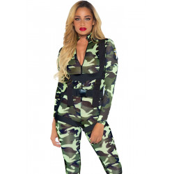 Еротичний костюм десантниці Leg Avenue Pretty Paratrooper M, комбінезон, портупея