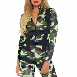 Еротичний костюм десантниці Leg Avenue Pretty Paratrooper M, комбінезон, портупея