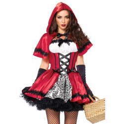 Еротичний костюм Червоної шапочки Leg Avenue Gothic Red Riding Hood XL, сукня, накидка