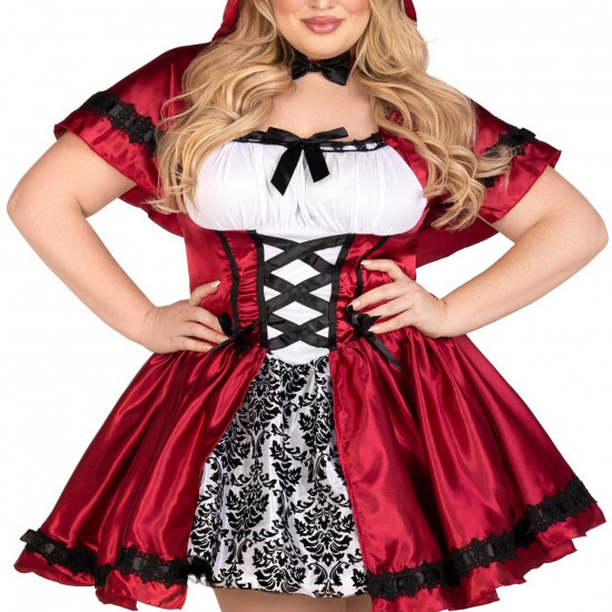 Еротичний костюм Червоної шапочки Leg Avenue Gothic Red Riding Hood 3X–4X, сукня, накидка Еротичний костюм Червоної шапочки Leg Avenue Gothic Red Riding Hood 3X–4X, сукня, накидка