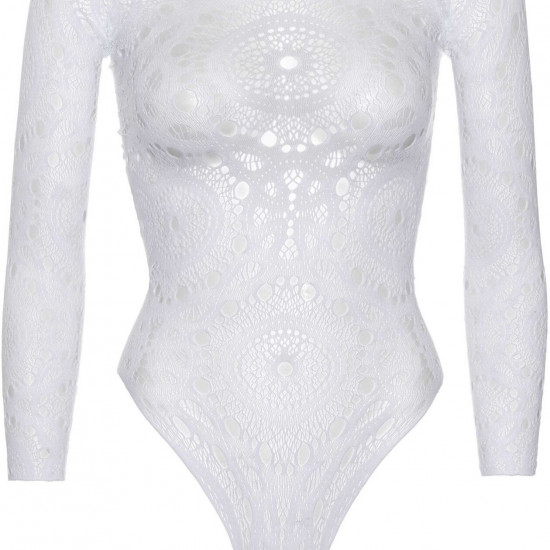 Еротичне боді-бодістокінг Leg Avenue Snap crotch thong back teddy White M/L Еротичне боді-бодістокінг Leg Avenue Snap crotch thong back teddy White M/L
