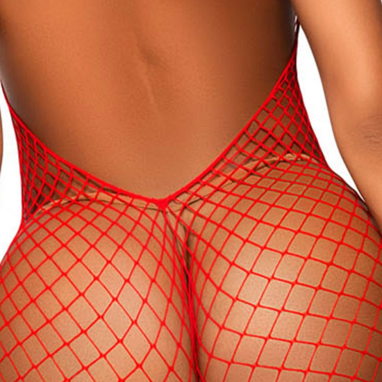Еротичний сітчастий бодістокінг Leg Avenue Racer neck bodystocking Red Еротичний сітчастий бодістокінг Leg Avenue Racer neck bodystocking Red