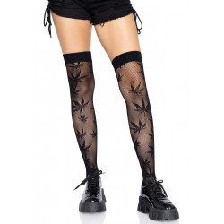 Панчохи з малюнком Leg Avenue 420 Net thigh highs Black