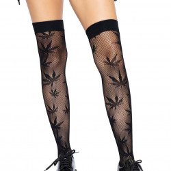 Панчохи з малюнком Leg Avenue 420 Net thigh highs Black