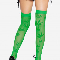 Панчохи з малюнком Leg Avenue 420 Net thigh highs Green