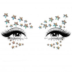 Прикраса-зірочки для тіла Leg Avenue Celeste face jewels sticker, наліпки, світяться у темряві