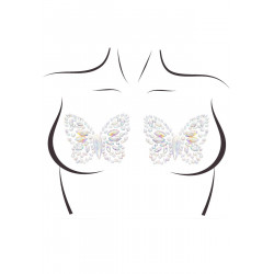 Пестис-метелики з кристалів Leg Avenue Chrysallis nipple sticker, наліпки, світяться у темряві