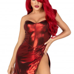 Еротична сукня Leg Avenue Shimmer bodysuit with skirt M
