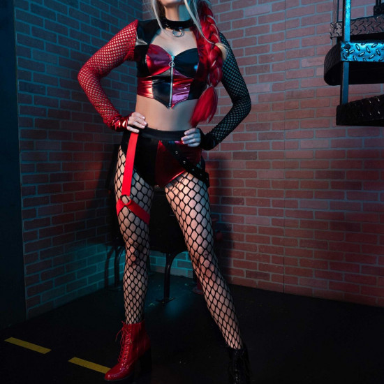 Еротичний костюм Leg Avenue Crime Spree Sweetie Costume L, топ, шорти Еротичний костюм Leg Avenue Crime Spree Sweetie Costume L, топ, шорти