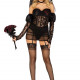Еротичний костюм чорної нареченої Leg Avenue Heartbreak Bride XS, боді, рукави, вуаль, чокер Еротичний костюм чорної нареченої Leg Avenue Heartbreak Bride XS, боді, рукави, вуаль, чокер