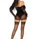 Еротичний костюм чорної нареченої Leg Avenue Heartbreak Bride XS, боді, рукави, вуаль, чокер Еротичний костюм чорної нареченої Leg Avenue Heartbreak Bride XS, боді, рукави, вуаль, чокер