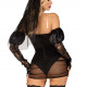 Еротичний костюм чорної нареченої Leg Avenue Heartbreak Bride XS, боді, рукави, вуаль, чокер Еротичний костюм чорної нареченої Leg Avenue Heartbreak Bride XS, боді, рукави, вуаль, чокер