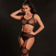 Комплект бодістокінг JSY «Твоя Луїза» One Size, Black, топ, панчохи-стокінги, імітація гартерів, сіт Комплект бодістокінг JSY «Твоя Луїза» One Size, Black, топ, панчохи-стокінги, імітація гартерів, сіт